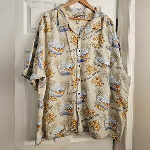 Big Dogs Resort Wear Mens‎ 3XL Tropical Hawaiian Short Sleeve Shirt Button Down